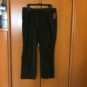 Green rubbed velour fabric pants